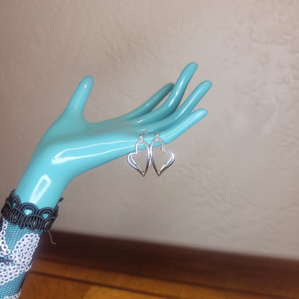 925 silver heart earrings